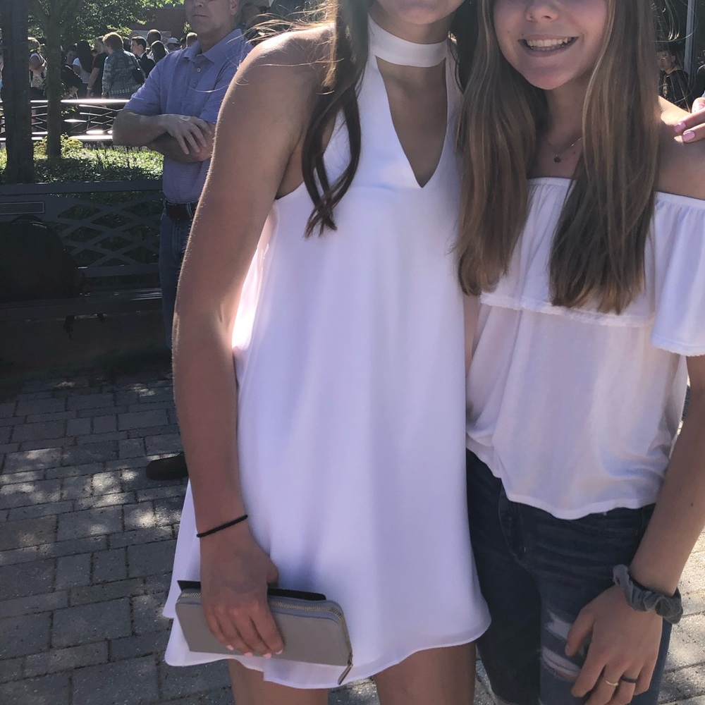 White lulus flowy dress